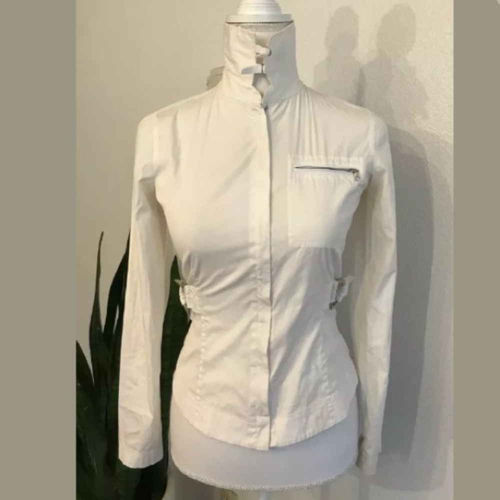 Elie Tahari Funnel Neck Zip Jacket Size XS